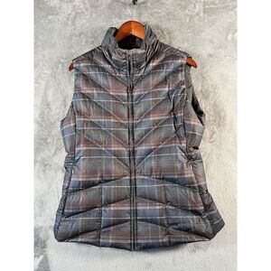Patagonia Down With It Goose Down Vest Women Large Headlands Plaid Puffer Jacket